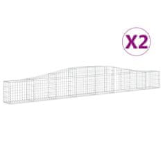 Vidaxl Obokane gabion košare 2 kosa 400x30x40/60 cm pocinkano železo