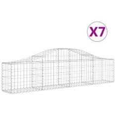 Vidaxl Obokane gabion košare 7 kosov 200x30x40/60 cm pocinkano železo