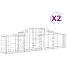 Vidaxl Obokane gabion košare 2 kosa 200x30x40/60 cm pocinkano železo