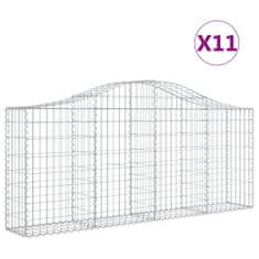 Vidaxl Obokane gabion košare 11 kosov 200x30x80/100 cm cinkano železo