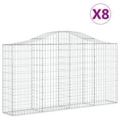 Vidaxl Obokane gabion košare 8 kosov 200x30x100/120cm pocinkano železo