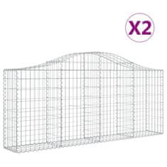 Vidaxl Obokane gabion košare 2 kosa 200x30x80/100 cm pocinkano železo