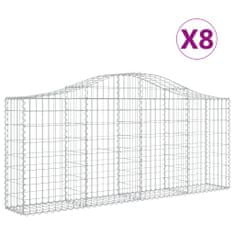 Vidaxl Obokane gabion košare 8 kosov 200x30x80/100 cm cinkano železo