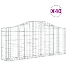 Vidaxl Obokane gabion košare 40 kosov 200x30x80/100 cm cinkano železo