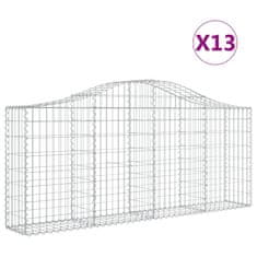 Vidaxl Obokane gabion košare 13 kosov 200x30x80/100 cm cinkano železo