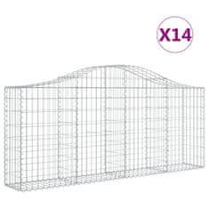 Vidaxl Obokane gabion košare 14 kosov 200x30x80/100 cm cinkano železo