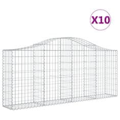 Vidaxl Obokane gabion košare 10 kosov 200x30x80/100 cm cinkano železo