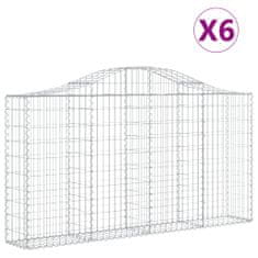 Vidaxl Obokane gabion košare 6 kosov 200x30x100/120cm pocinkano železo