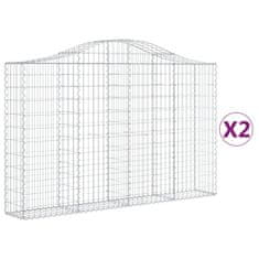 Vidaxl Obokane gabion košare 2 kosa 200x30x120/140 cm pocinkano železo