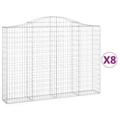 Vidaxl Obokane gabion košare 8 kosov 200x30x140/160cm pocinkano železo