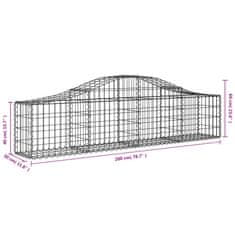 Vidaxl Obokane gabion košare 2 kosa 200x30x40/60 cm pocinkano železo