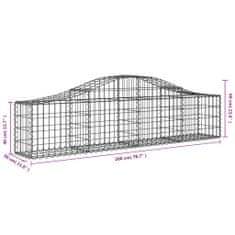 Vidaxl Obokane gabion košare 6 kosov 200x30x40/60 cm pocinkano železo