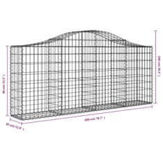 Vidaxl Obokane gabion košare 3 kosi 200x30x80/100 cm pocinkano železo