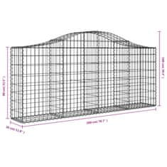 Vidaxl Obokane gabion košare 20 kosov 200x30x80/100 cm cinkano železo