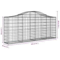 Vidaxl Obokane gabion košare 7 kosov 200x30x80/100 cm cinkano železo