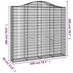 Vidaxl Obokane gabion košare 5 kosov 200x30x180/200cm pocinkano železo