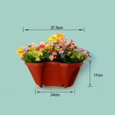 HOME & MARKER® Po višini zložljivi lonci za rože, 3kos + podstavek | PLANTUP Opečnata