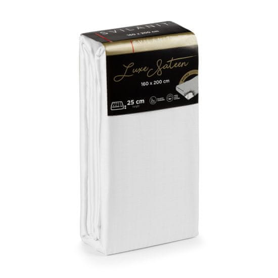 Svilanit Luxe Sateen napenjalna rjuha, 90 x 200 cm, bela - odprta embalaža