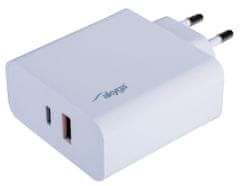 TRX Akyga AK-CH-15 Polnilec USB 220V/ 5-20V/ 65W/ USB-C + USB-A/ PD 3.0/ QC 3.0/ AFC/ FCP/ Apple 2.4A/ PPS/ bela