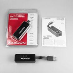 AXAGON ADE-XR, omrežna kartica USB 2.0 - Fast Ethernet, samodejna namestitev, črna