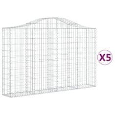 Vidaxl Obokane gabion košare 5 kosov 200x30x120/140cm pocinkano železo