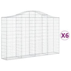 Vidaxl Obokane gabion košare 6 kosov 200x30x120/140cm pocinkano železo