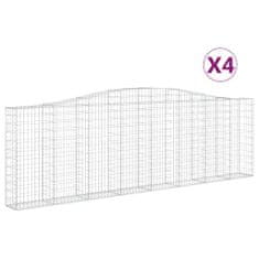 Vidaxl Obokane gabion košare 4 kosi 400x30x120/140 cm pocinkano železo