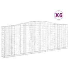 Vidaxl Obokane gabion košare 6 kosov 400x30x140/160cm pocinkano železo