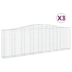 Vidaxl Obokane gabion košare 3 kosi 400x30x120/140 cm pocinkano železo