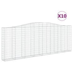 Vidaxl Obokane gabion košare 10kosov 400x30x140/160cm pocinkano železo