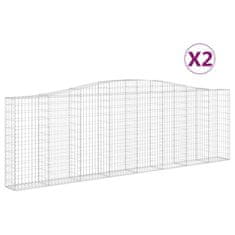 Vidaxl Obokane gabion košare 2 kosa 400x30x120/140 cm pocinkano železo