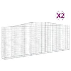 Vidaxl Obokane gabion košare 2 kosa 400x30x140/160 cm pocinkano železo