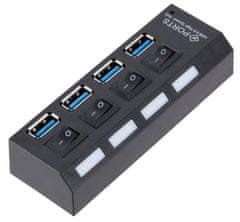 slomart AK244B Hub USB 3.0 4 vrata č/b