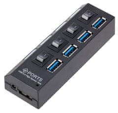 slomart AK244B Hub USB 3.0 4 vrata č/b