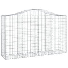 Vidaxl Obokane gabion košare 3 kosi 200x50x120/140 cm pocinkano železo