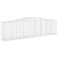 Vidaxl Obokane gabion košare 3 kosi 400x50x100/120cm pocinkano železo