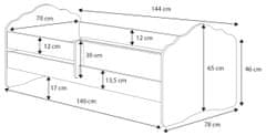 Trianova Otroška postelja Casimo z ograjico - 70x140 cm