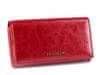 Rdeča usnjena ženska denarnica z zavihkom