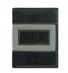 Always Wild Vertikalna moška denarnica, naravno usnje, nubuk in jeans