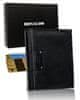 RONALDO Velika črna usnjena moška RFID denarnica