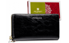 Peterson Velika usnjena ženska denarnica s peresnico z zapestnim paščkom