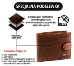 Peterson Vertikalna moška denarnica iz RFID naravnega usnja