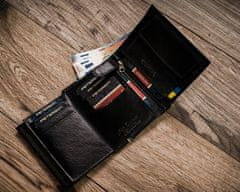 Peterson Usnjena moška denarnica brez zaponke z RFID sistemom