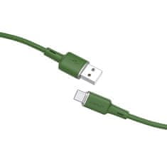 AceFast Kabel USB - USB-C 3A 1,2 m olivno zelen