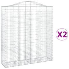 Vidaxl Obokane gabion košare 2 kosa 200x50x220/240 cm pocinkano železo