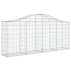 Vidaxl Obokane gabion košare 2 kosa 200x30x80/100 cm pocinkano železo