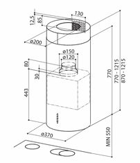 Faber Cylindra Isola EV8 X A37 ELN kuhinjska napa