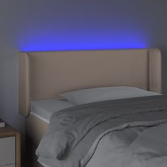 Vidaxl LED posteljno vzglavje kapučino 103x16x78/88 cm umetno usnje