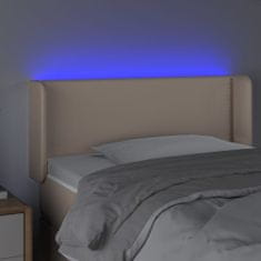 Vidaxl LED posteljno vzglavje kapučino 83x16x78/88 cm umetno usnje