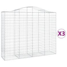 Vidaxl Obokane gabion košare 3 kosi 200x50x160/180 cm pocinkano železo